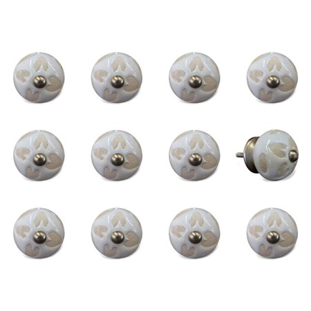 Homeroots 1.5 x 1.5 x 1.5 in. Ceramic, Metal Multicolor Knob, 12PK 358100